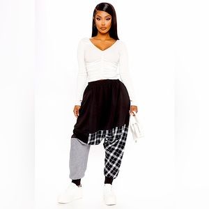 Fashion Nova Chic In The Streets Super Slouchy Pant - Black/combo